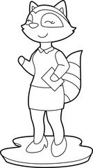 Racoon Secretary Note Animal Vector Graphic Art Illustration