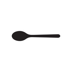 Wooden spoon silhouette vector flat illustration design on white background