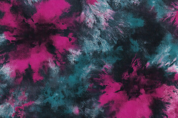 Tie-dye pink, blue, and black pattern.