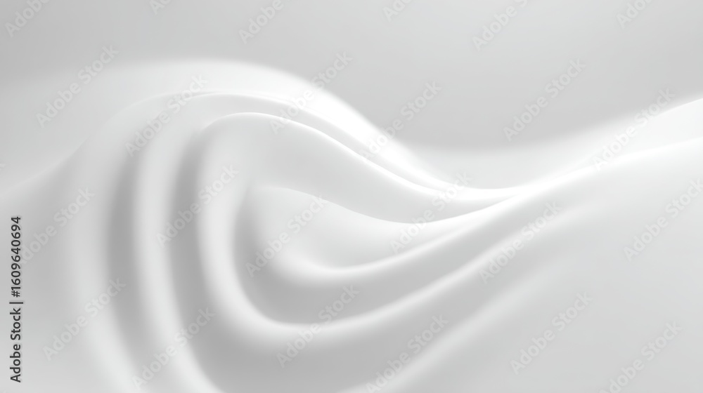 Poster an abstract composition with fluid white curves creates a sense of movement and softness,