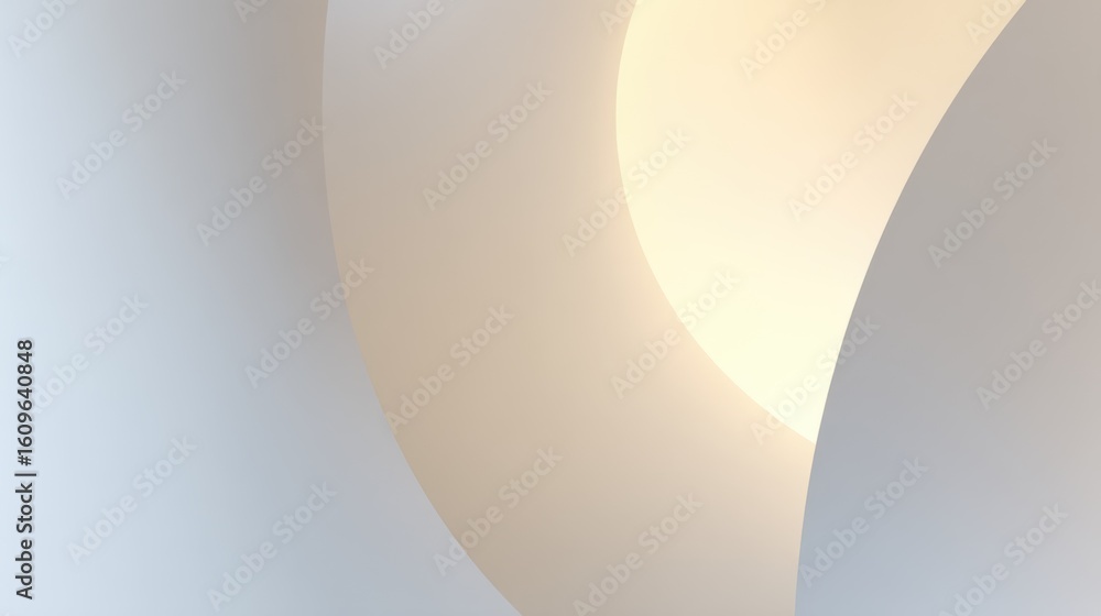 Poster a minimalist abstract composition with soft curves and smooth transitions in shades of gray and whit