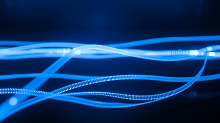 Glowing Cable with High-Speed Data Flow
