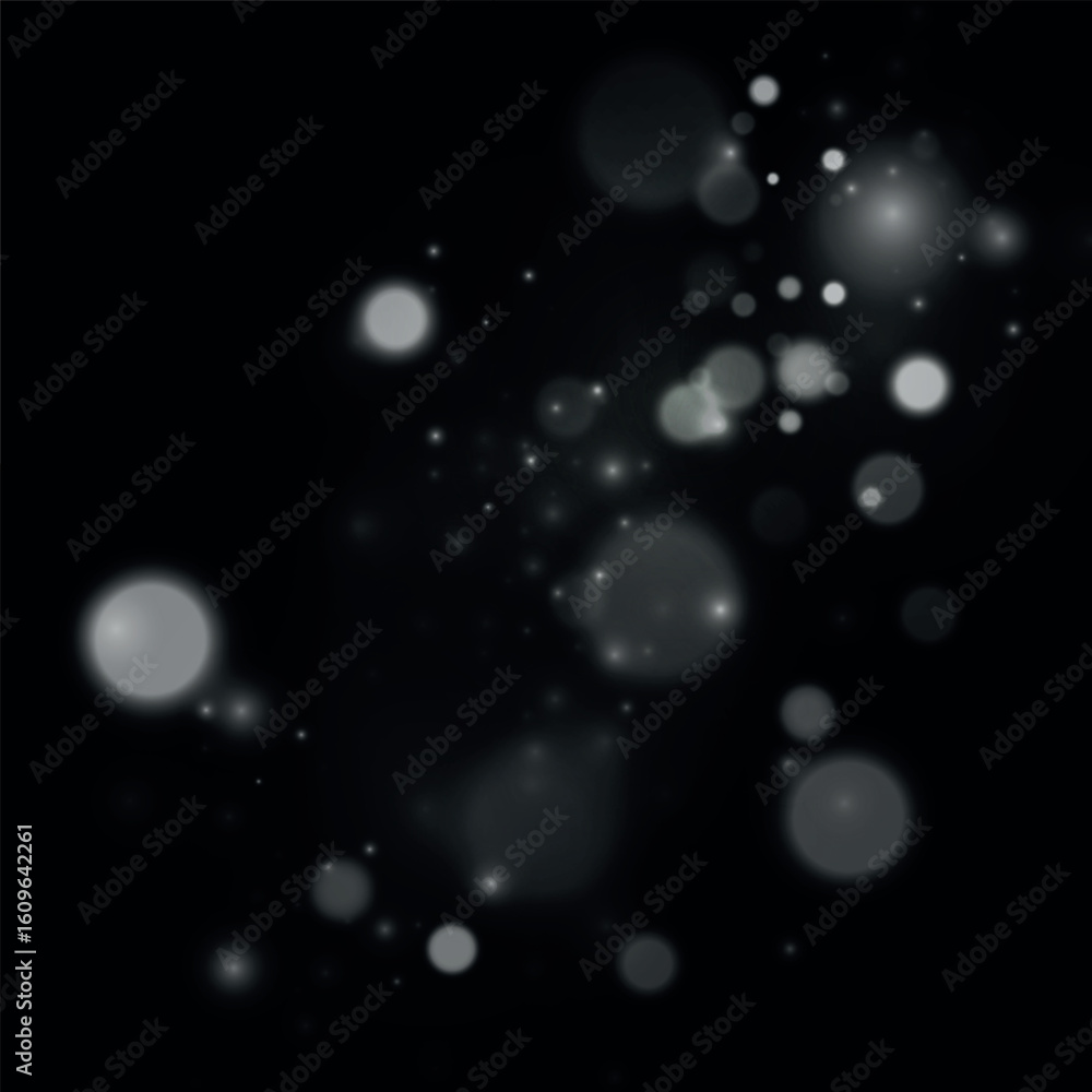 Poster bokeh lights effect isolated on transparent background.