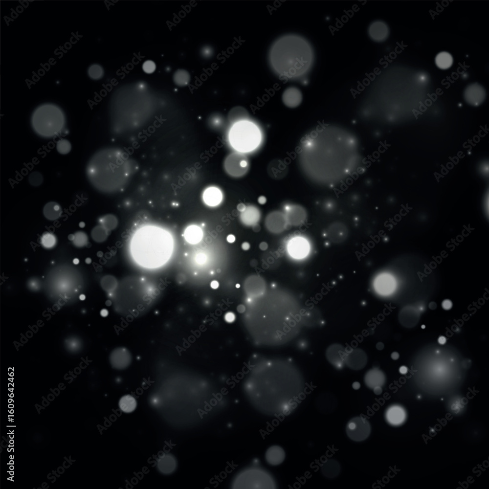 Poster bokeh lights effect isolated on transparent background.