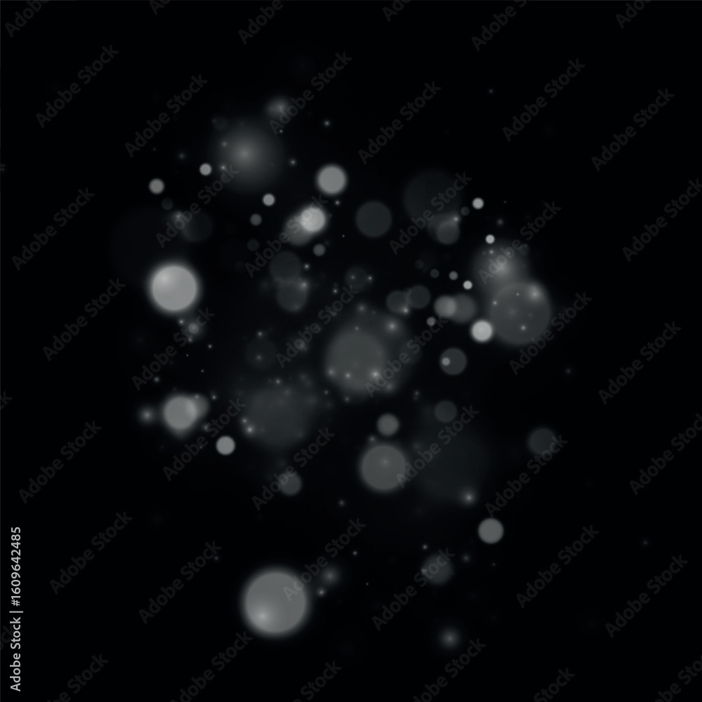 Poster bokeh lights effect isolated on transparent background.