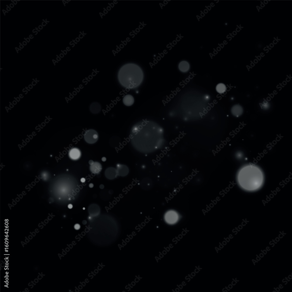 Poster bokeh lights effect isolated on transparent background.