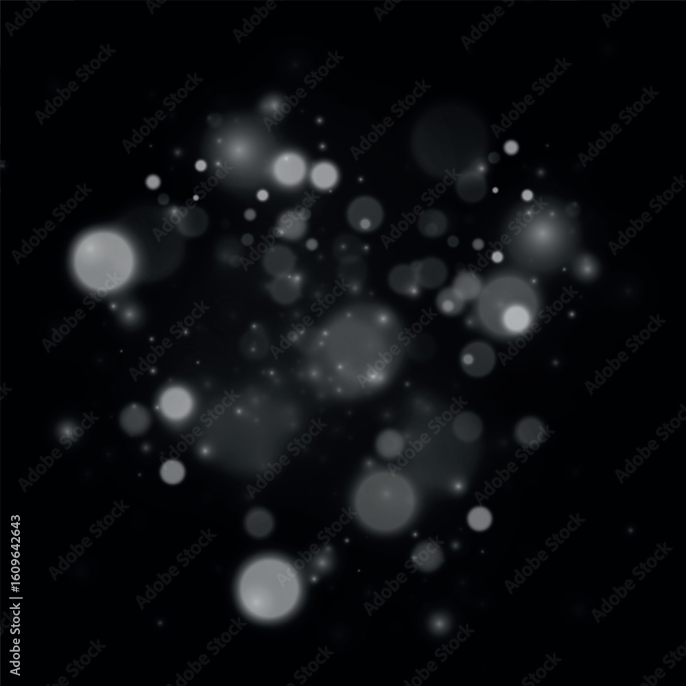 Poster bokeh lights effect isolated on transparent background.