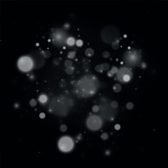 Bokeh lights effect isolated on transparent background.
