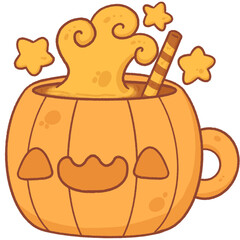A pumpkin cup with halloween theme, Halloween decorations 
