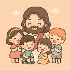 Jesus with kids