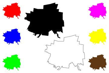 Koganei city (Japan, Nihon-koku or Nippon-koku, Kanto region) map vector illustration, scribble sketch Koganei-shi map