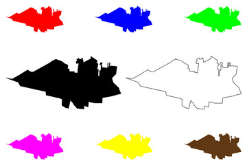 Kodaira city (Japan, Nihon-koku or Nippon-koku, Kanto region) map vector illustration, scribble sketch Kodaira-shi map