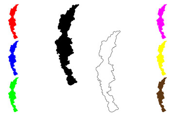 Kofu city (Japan, Nihon-koku or Nippon-koku, Chubu region) map vector illustration, scribble sketch Kofu-shi map