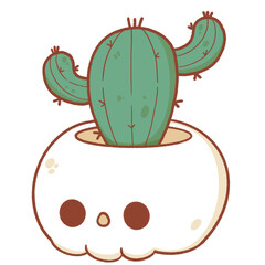 Cactus in skull, halloween declaration