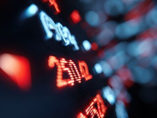 Abstract background of a blurred stock ticker tape with numbers and graphs. Financial news, dynamic.