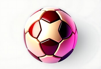 Fototapeta premium 3D Soccer Ball Rendering with Reflective Surface and Glossy Finish
