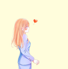 恋する女性会社員　ニーショット