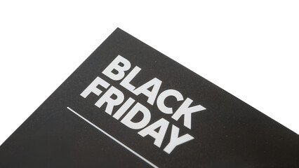 Bold black friday sale sign on isolated background