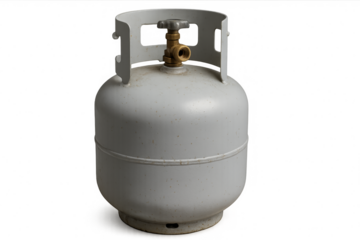 White propane gas cylinder with transparent background