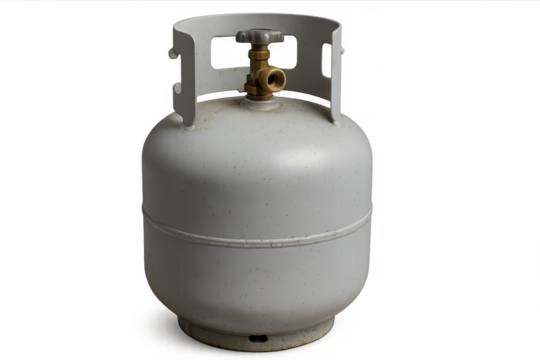 White propane gas cylinder with transparent background