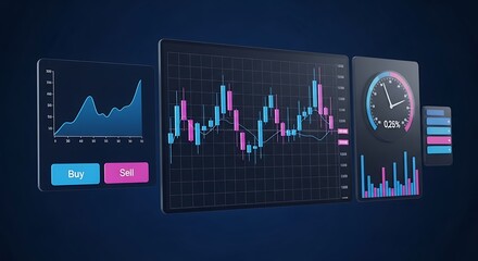 Modern Stock Market Analysis Dashboard with Charts and Data Visualizations for Investment and Trading Platforms