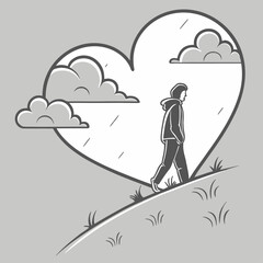 Drifting Love Cloud Vector Logo
