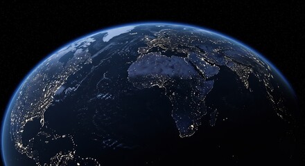 Earth at Night from Space, Glowing Cities