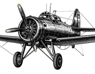 Vintage airplane sketch (1)