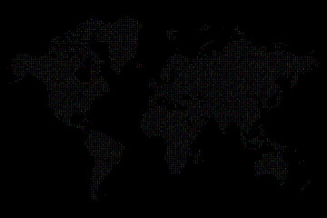 Multicolour squire shape dot world map. Multicolour squire shape dotted world map in boundary look. Colour squire shape map to represent continents and countries
