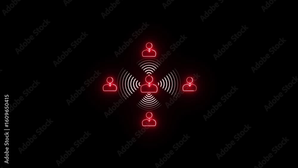Poster red neon network connection global communication business team collaboration technology abstract. ne