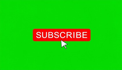 Red "SUBSCRIBE" button on green screen, with a white cursor
