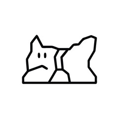 Minimalist outline icon a canyon with wind lines nature landscape
