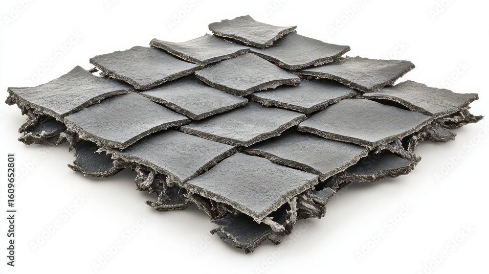 Poster black textured surface with layered material in artistic display