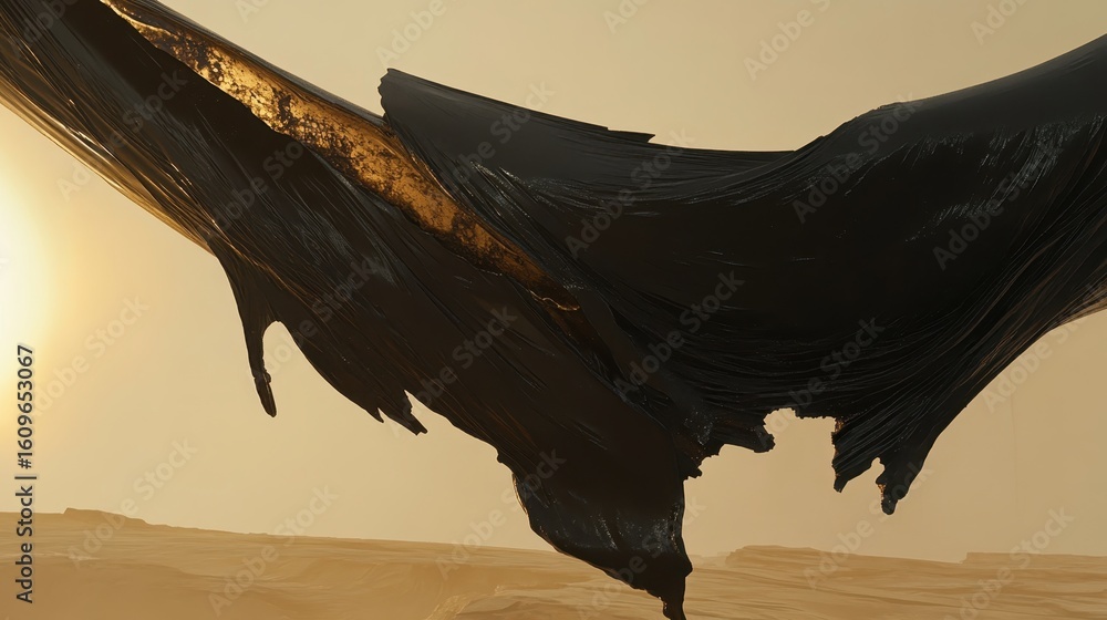 Poster abstract fabric flowing in warm light with textured surface