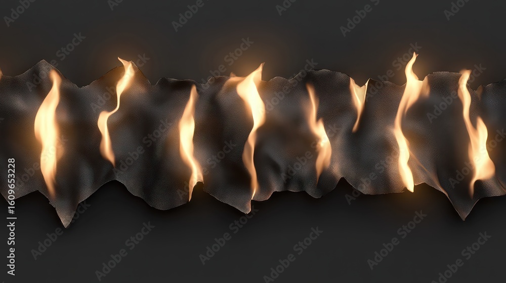 Poster abstract flames with dark background and flowing textures in motion