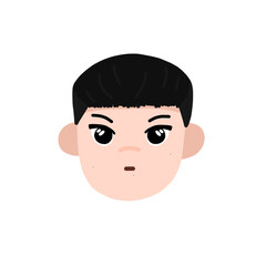 Chibi boy illustration head with hairless