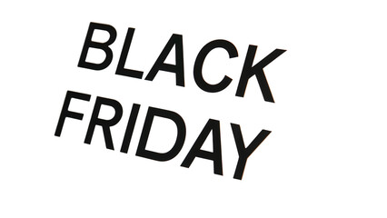 Fototapeta premium Bold black friday text on isolated background for seasonal shopping promotions