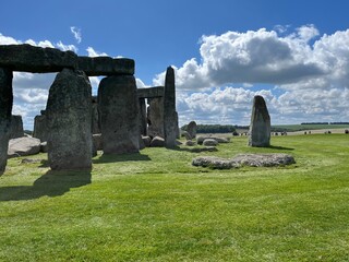 Historic Stonehenge Landscape with Green Grass