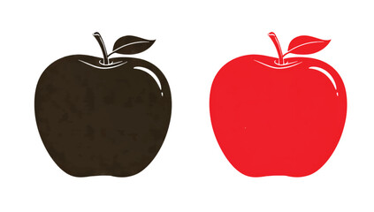 Fototapeta premium Contrast and Color Illustration of Two Apples One Red One Brown Fresh Fruit Concept