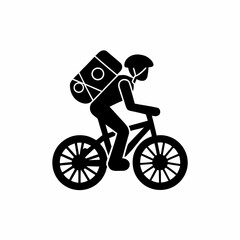 creative details Outline Backpack on Cyclist Icon vector illustration


