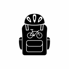 creative details Outline Backpack on Cyclist Icon vector illustration


