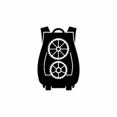 creative details Outline Backpack on Cyclist Icon vector illustration


