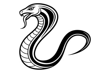 Naklejka premium Traditional Naga Snake Line Art for Cultural Illustrations