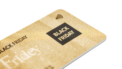 Golden black friday card mockup highlighting retail shopping sales potential