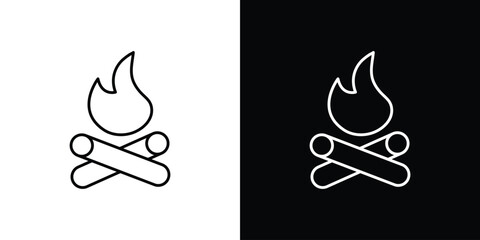 Campfire icon design vector art Illustrations