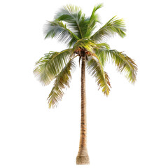 Fototapeta premium Isolated tropical palm tree with vibrant green fronds