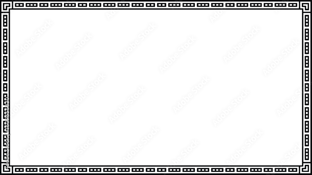Aufkleber elegant decorative frame featuring repeating geometric patterns isolated on a white background