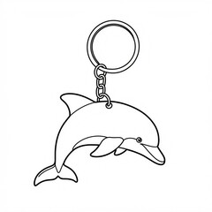 keychain dolphin outline