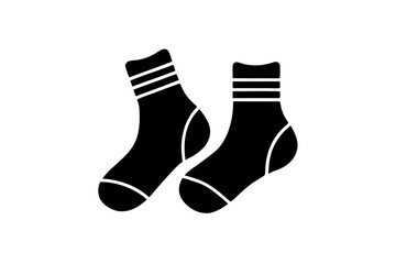 Wool Socks Icon Silhouette Vector for Cold Weather Illustration