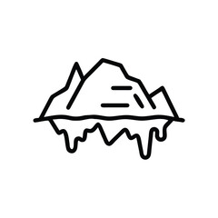 Simple line art an iceberg with icy formations cold winter